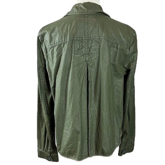 Anthropologie Hei Hei Coated / Waxed Army Green 
Military Utility Swing Jacket S - Picture 9 of 14